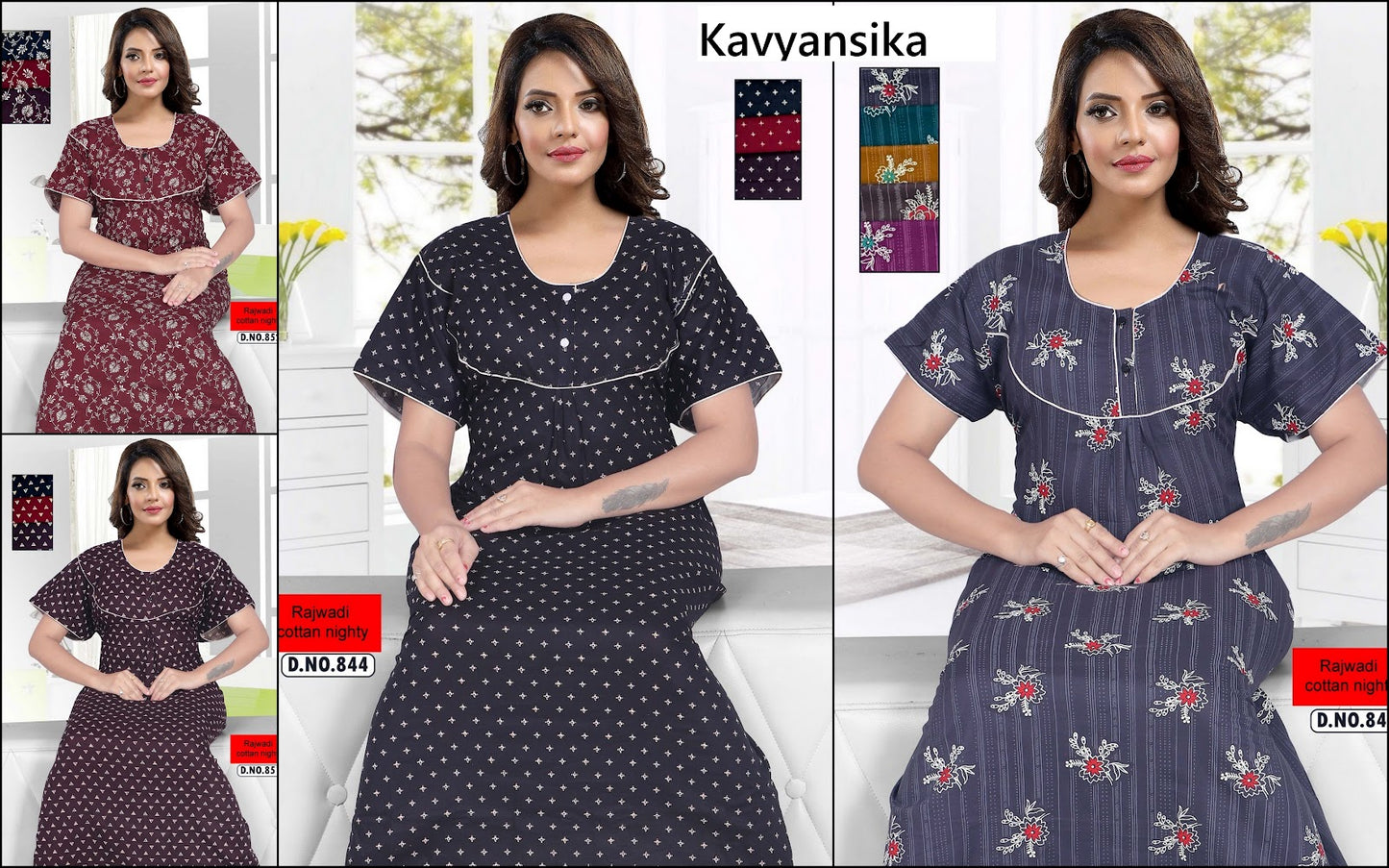 Design 844-860 Kavyansika Rajwadi Night Gowns Supplier Ahmedabad