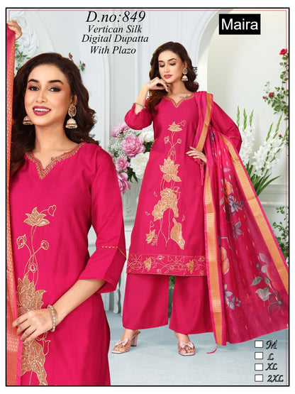 Design 849-857 Maira Vertican Readymade Plazzo Style Suits Manufacturer Ahmedabad
