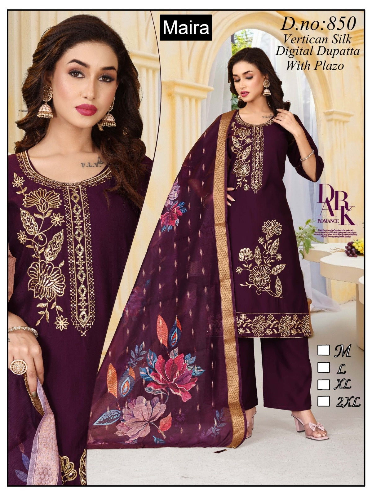 Design 849-857 Maira Vertican Readymade Plazzo Style Suits Manufacturer Ahmedabad