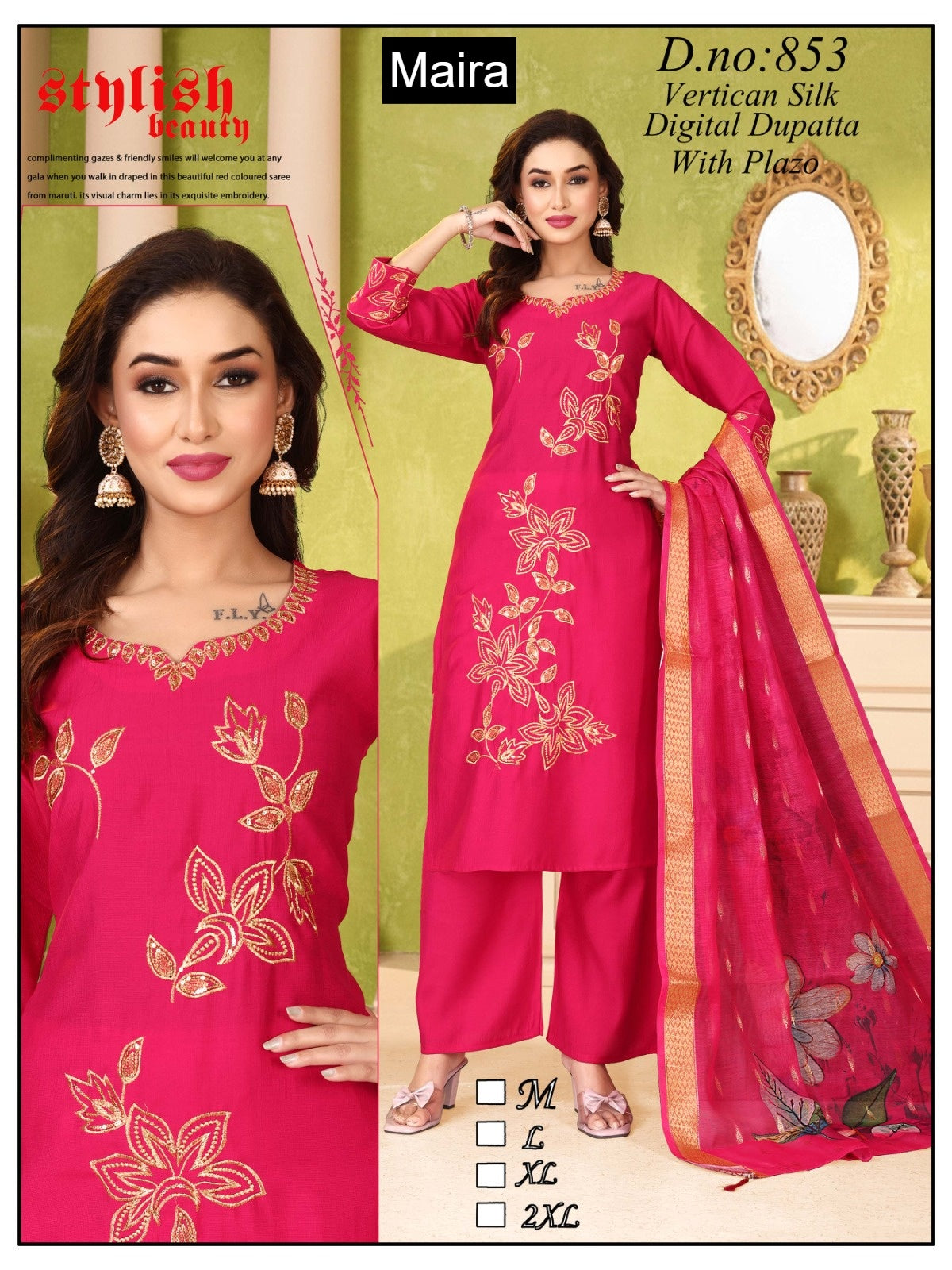 Design 849-857 Maira Vertican Readymade Plazzo Style Suits Manufacturer Ahmedabad
