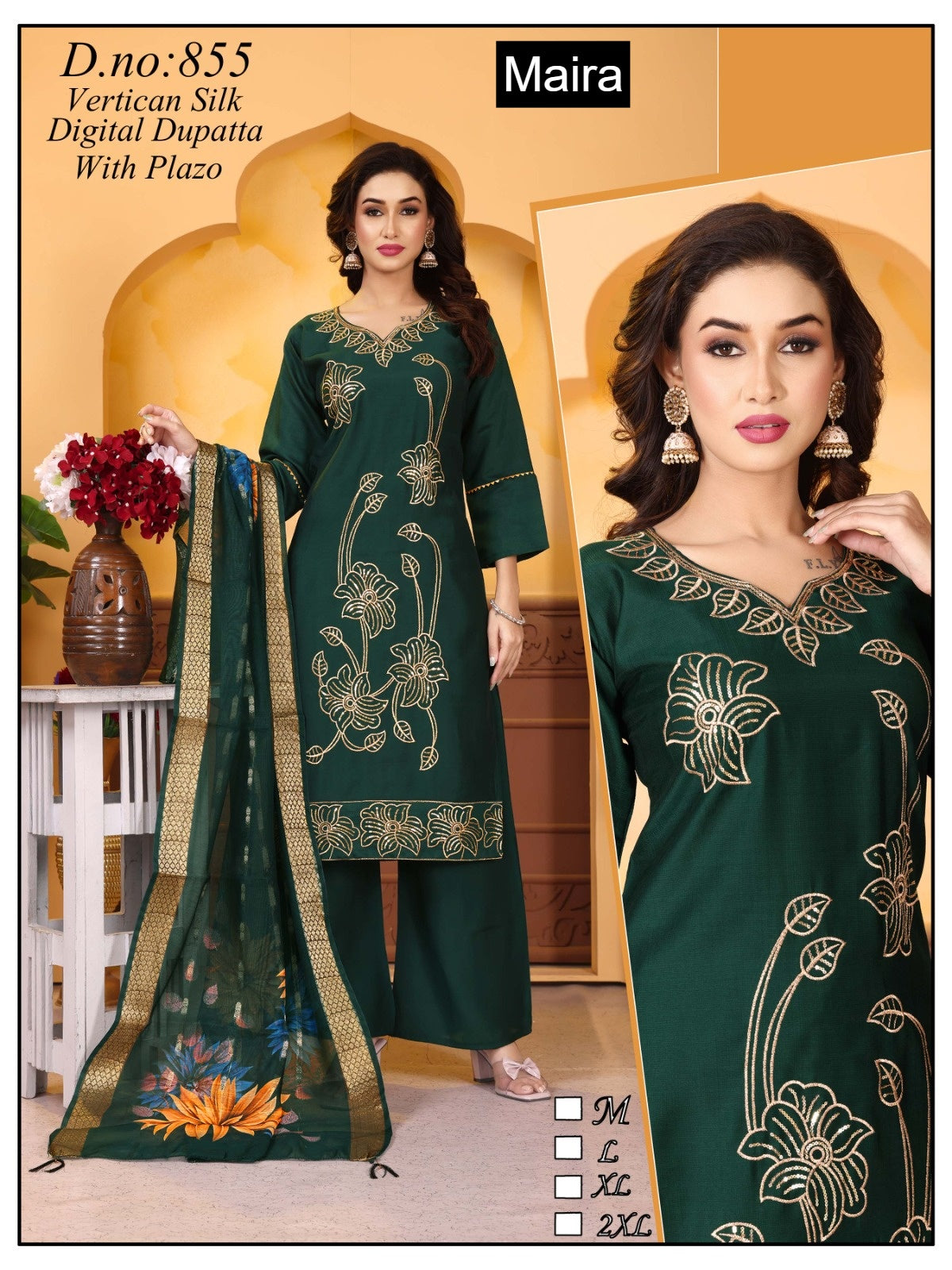 Design 849-857 Maira Vertican Readymade Plazzo Style Suits Manufacturer Ahmedabad