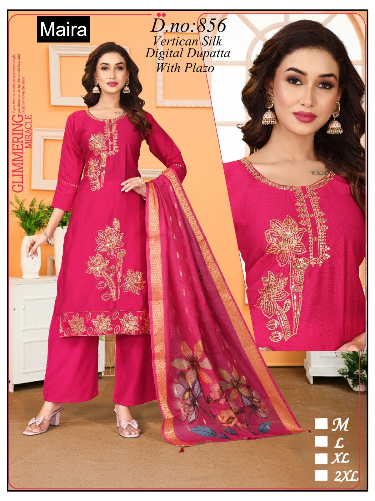 Design 849-857 Maira Vertican Readymade Plazzo Style Suits Manufacturer Ahmedabad