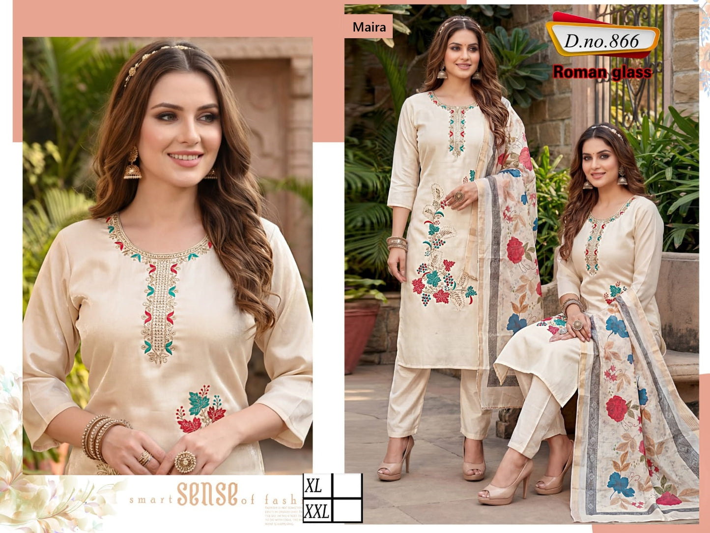 Design 865 To 869 Maira Roman Readymade Pant Style Suits Wholesale Price