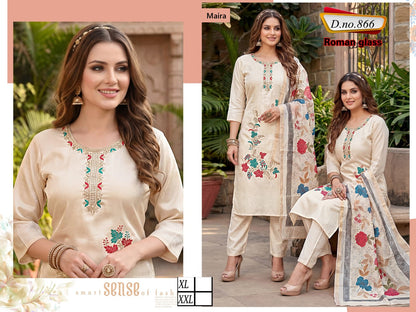 Design 865 To 869 Maira Roman Readymade Pant Style Suits Wholesale Price