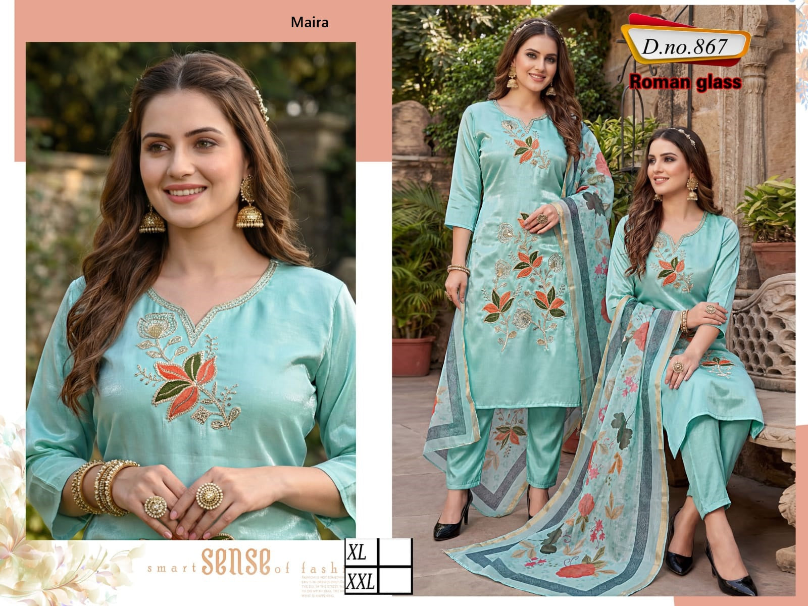 Design 865 To 869 Maira Roman Readymade Pant Style Suits Wholesale Price
