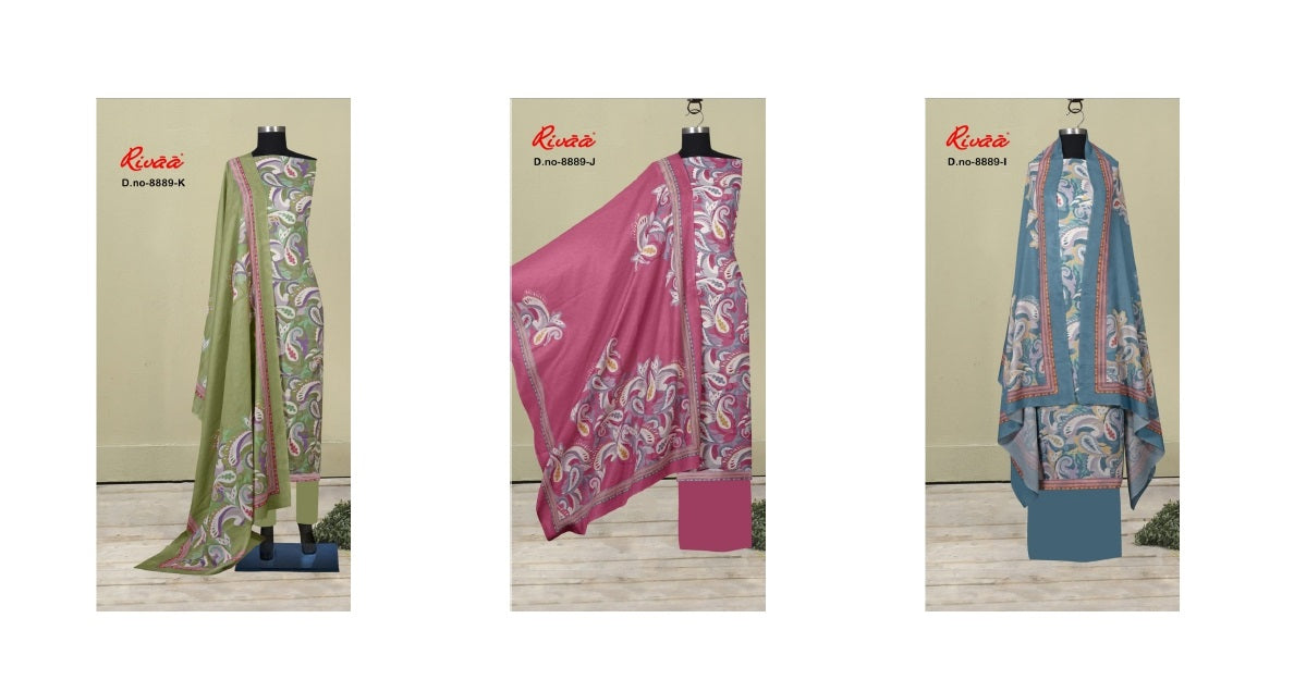 Design 8889 Rivaa Pashmina Suits Exporter Ahmedabad
