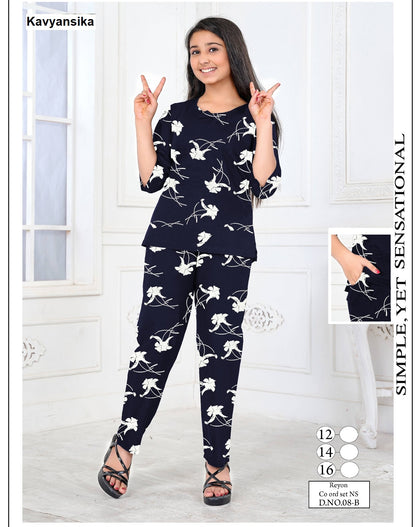 Design 8 Kavyansika Rayon 22Kg Girls Co Ord Set Exporter