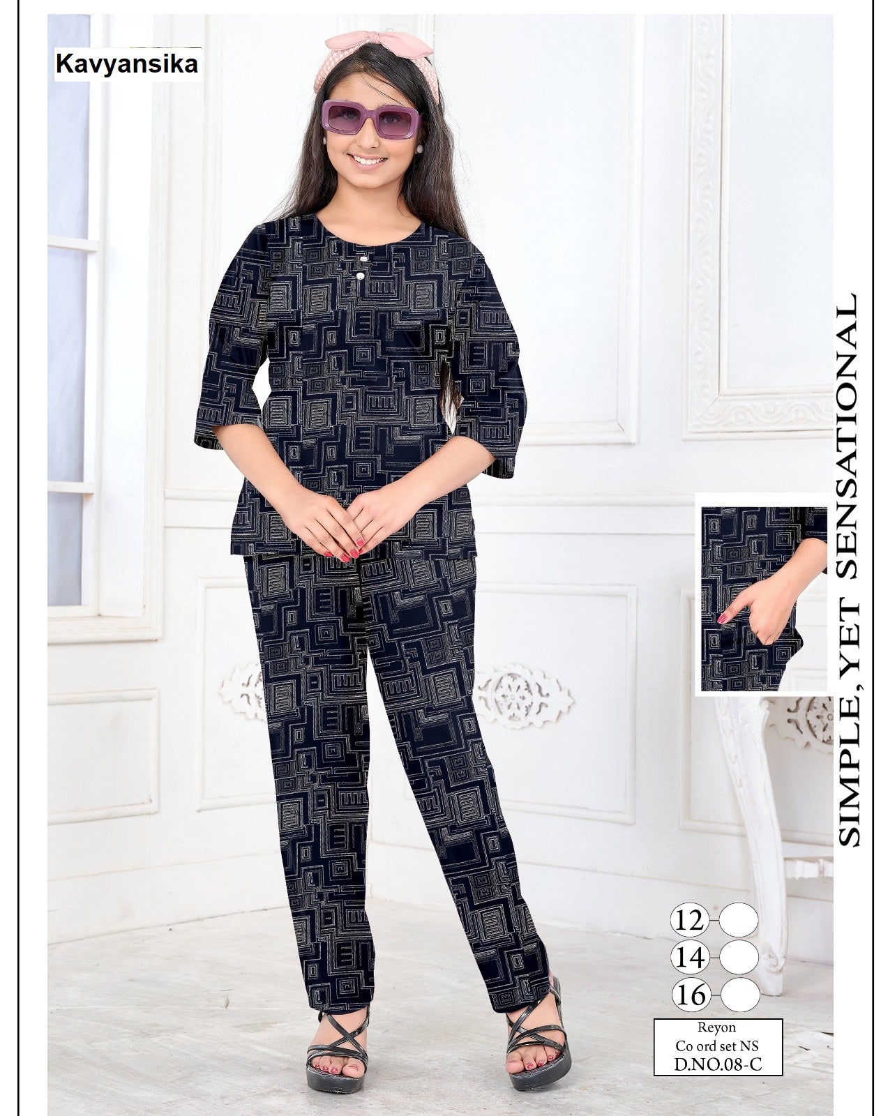 Design 8 Kavyansika Rayon 22Kg Girls Co Ord Set Exporter