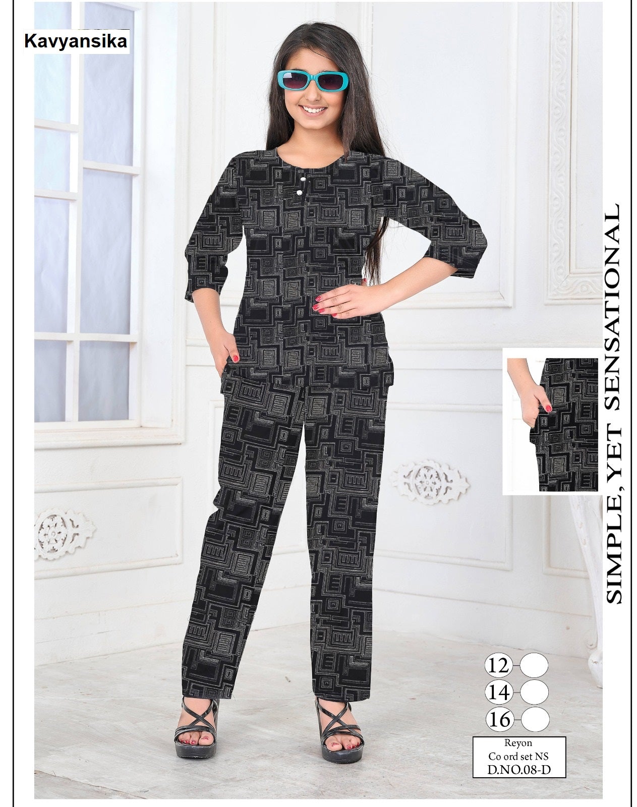 Design 8 Kavyansika Rayon 22Kg Girls Co Ord Set Exporter