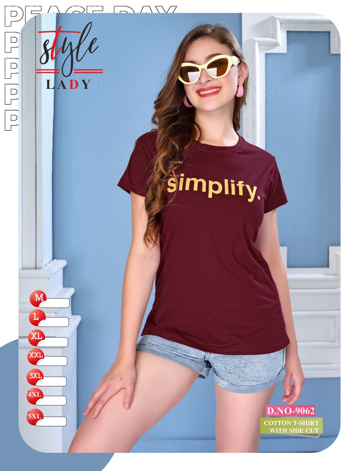 Design 9062 Ladys Cotton Women Tshirt Manufacturer