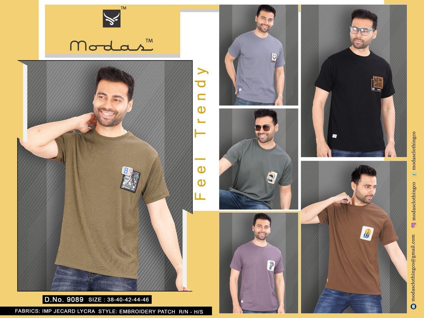 Design 9089 Modas Jacquard Mens Tshirts Wholesaler Ahmedabad