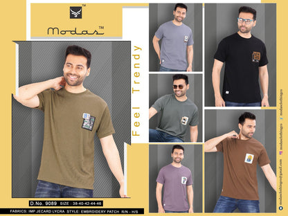 Design 9089 Modas Jacquard Mens Tshirts Wholesaler Ahmedabad