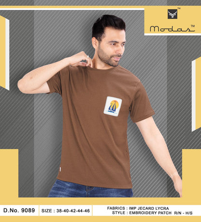 Design 9089 Modas Jacquard Mens Tshirts Wholesaler Ahmedabad