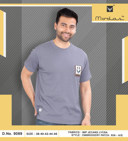 Design 9089 Modas Jacquard Mens Tshirts Wholesaler Ahmedabad