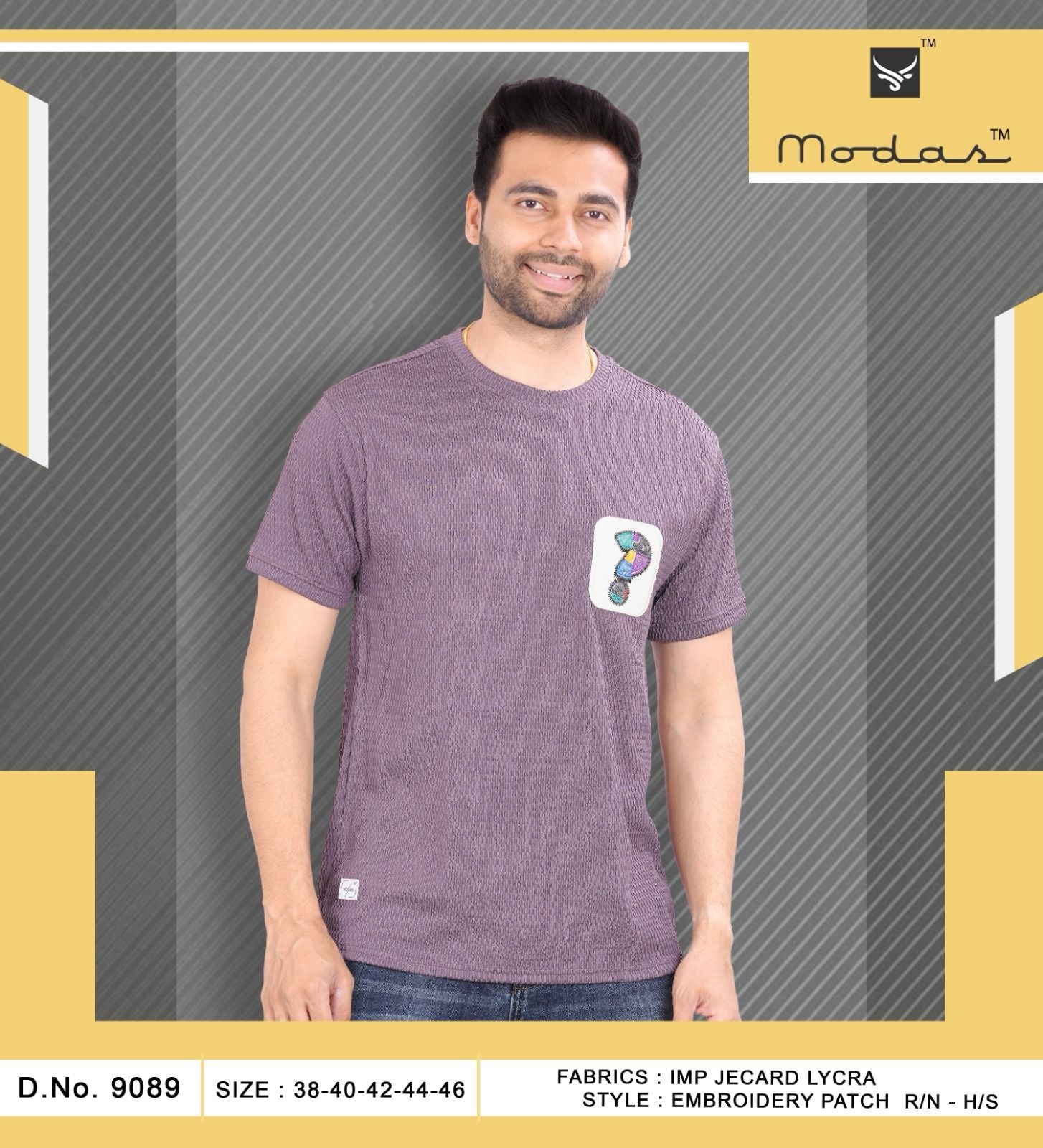 Design 9089 Modas Jacquard Mens Tshirts Wholesaler Ahmedabad