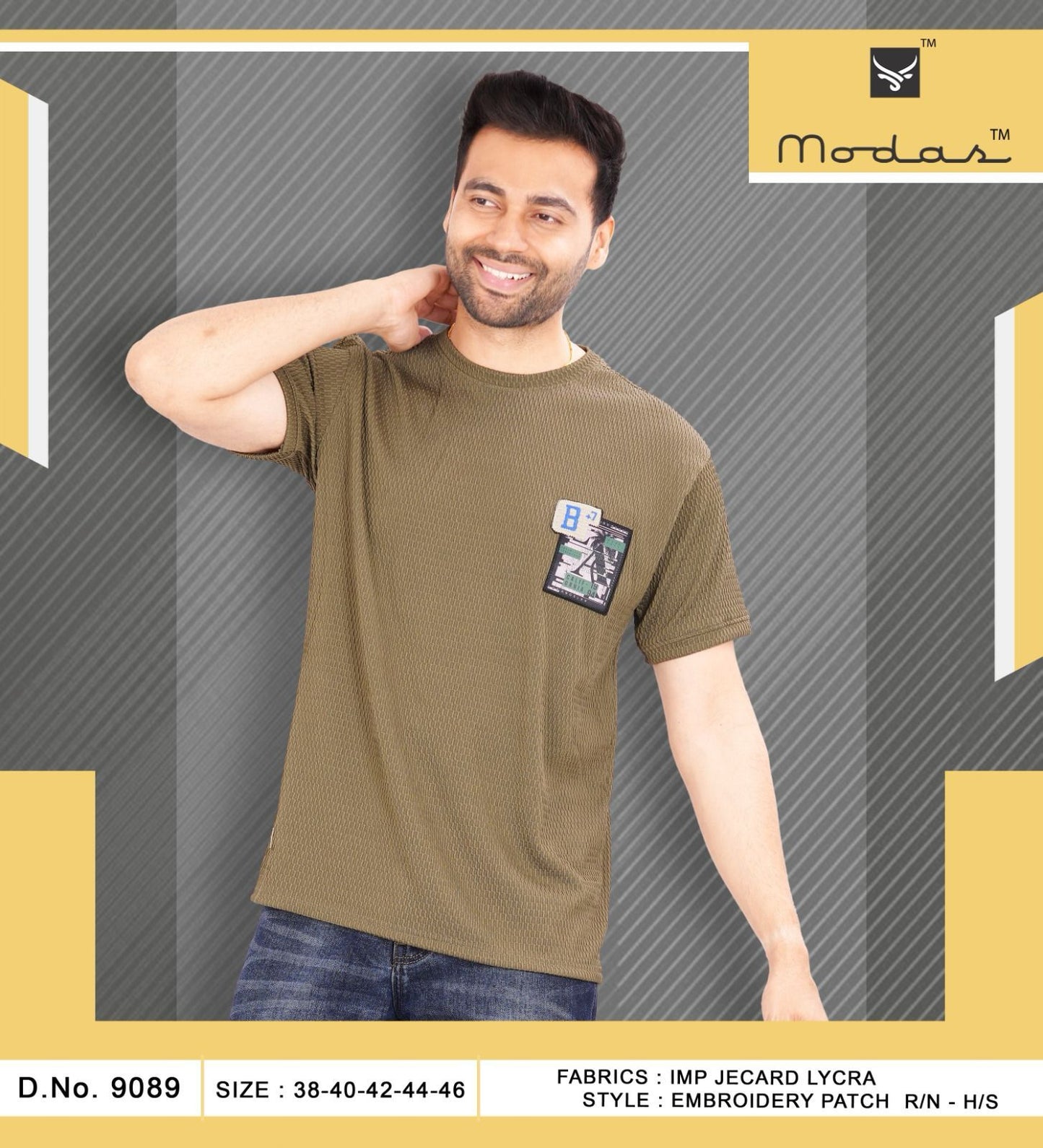 Design 9089 Modas Jacquard Mens Tshirts Wholesaler Ahmedabad