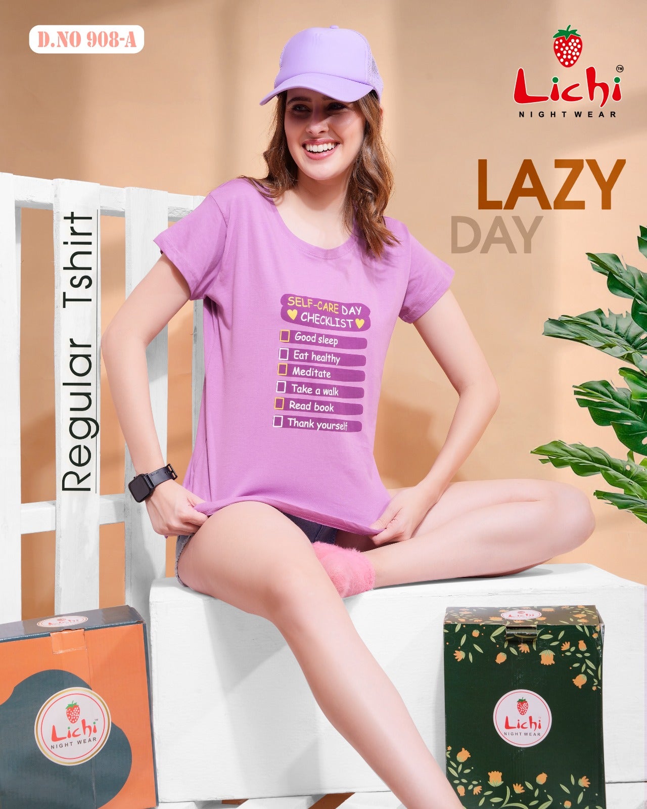 Design 908 Lichi Hosiery Cotton Women Tshirt Wholesaler India