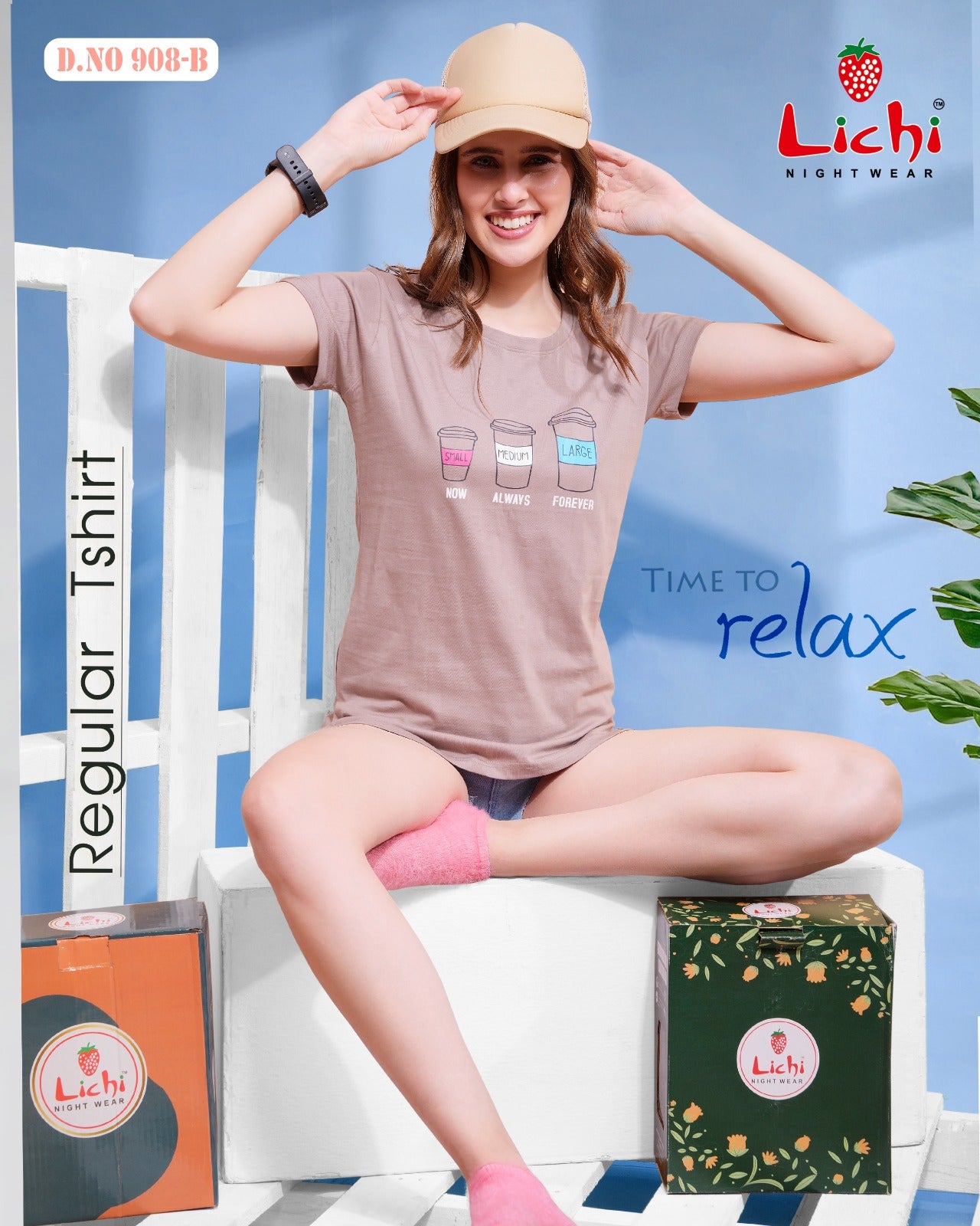 Design 908 Lichi Hosiery Cotton Women Tshirt Wholesaler India
