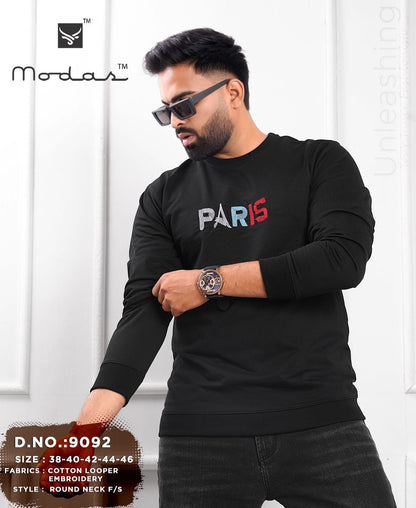Design 9092 Modas Cotton Looper Mens Tshirts Manufacturer Gujarat