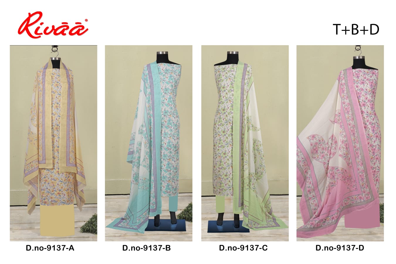 Design 9137 Rivaa Cotton Salwar Suits Wholesaler Gujarat