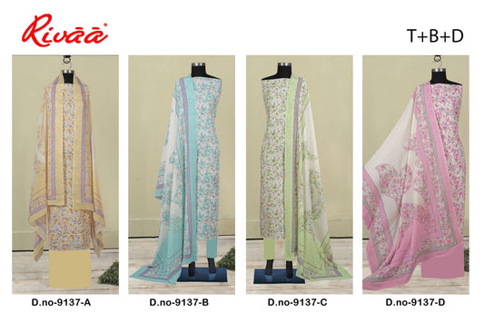 Design 9137 Rivaa Cotton Salwar Suits Wholesaler Gujarat