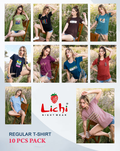 Design 914 Lichi Hosiery Cotton Women Tshirt Manufacturer Gujarat