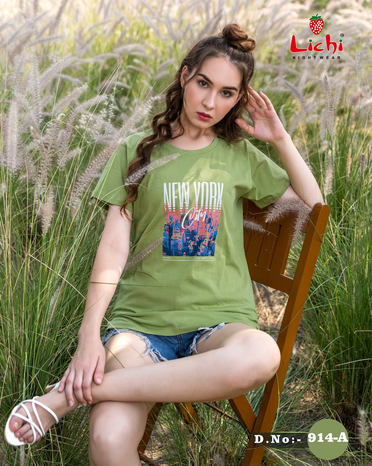 Design 914 Lichi Hosiery Cotton Women Tshirt Manufacturer Gujarat
