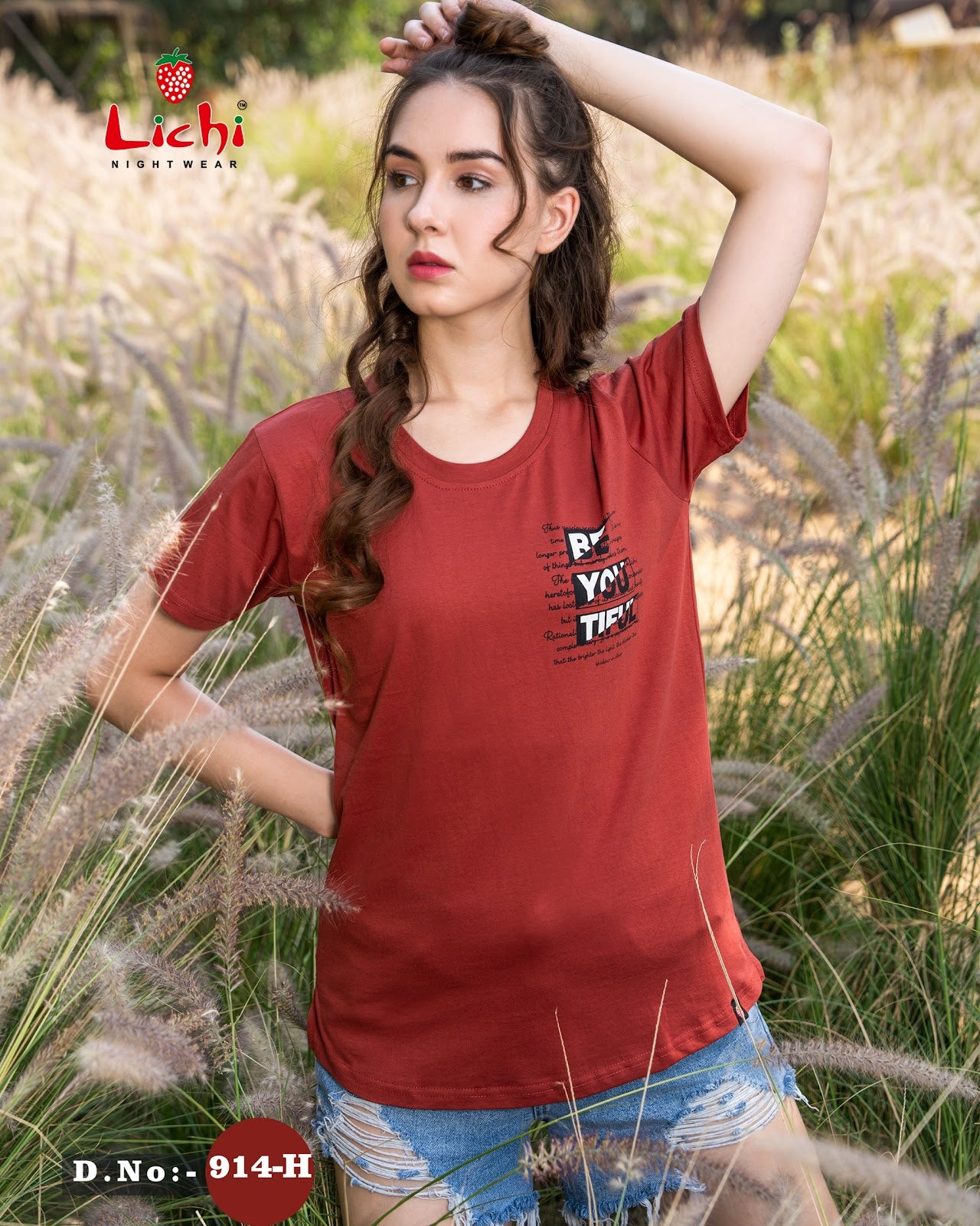 Design 914 Lichi Hosiery Cotton Women Tshirt Manufacturer Gujarat