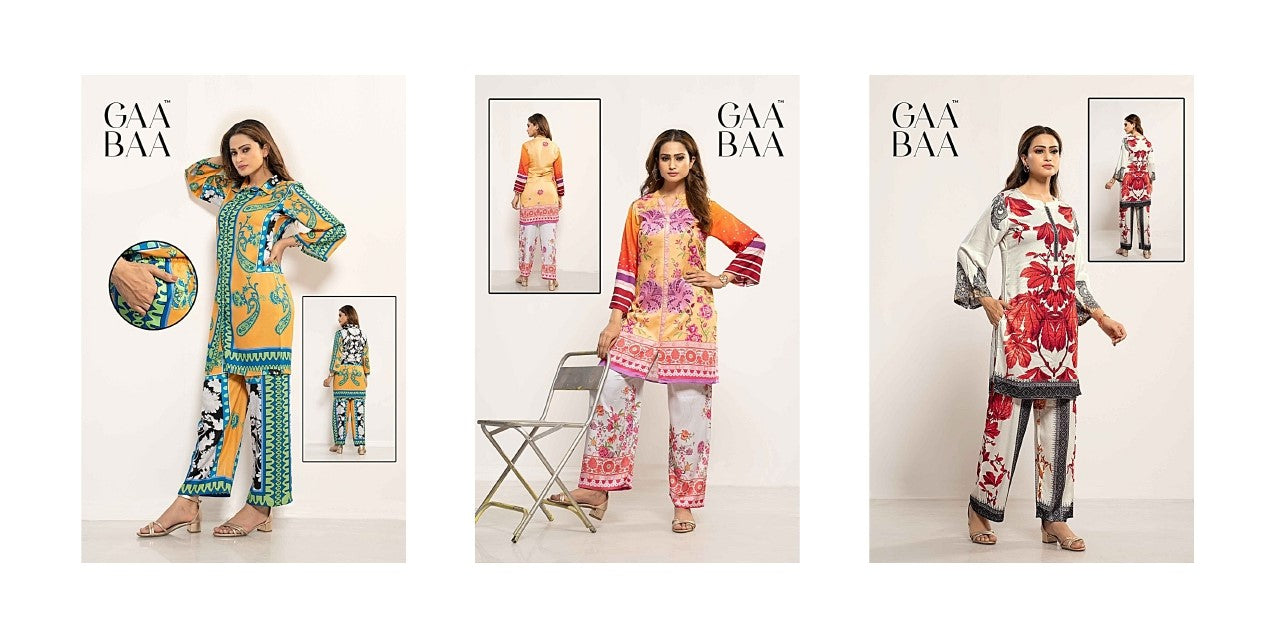 Design 918 Gaabaa Gaji Silk Co Ord Set Exporter