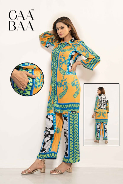 Design 918 Gaabaa Gaji Silk Co Ord Set Exporter
