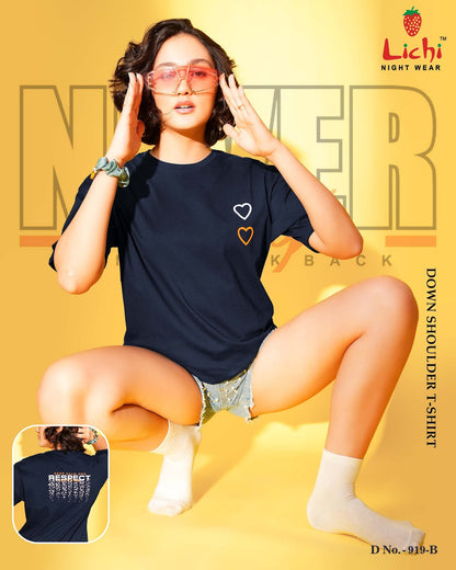 Design 919 Lichi Cotton Women Tshirt Exporter India