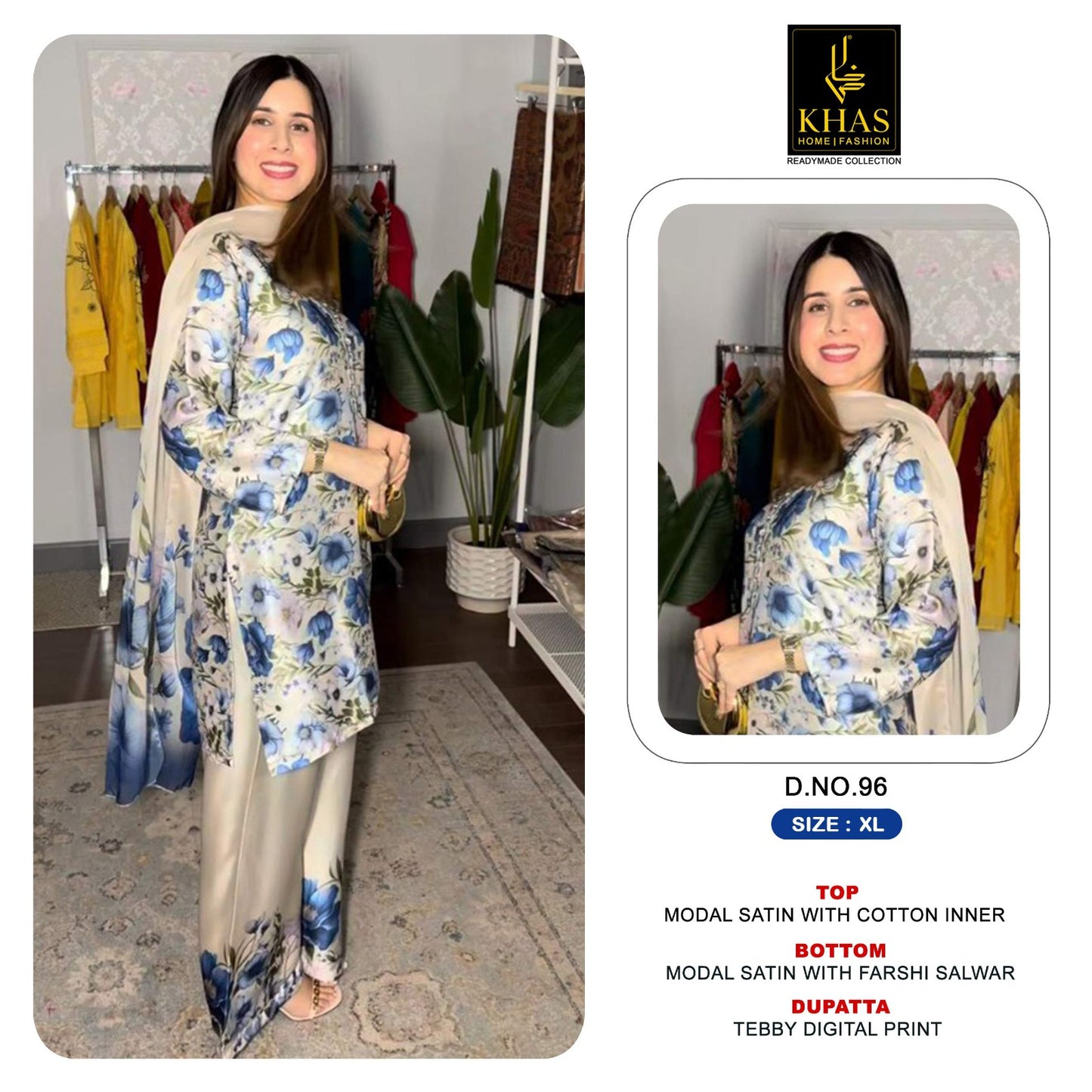 Design 91 To 96 Khas Satin Pakistani Readymade Suits Wholesale