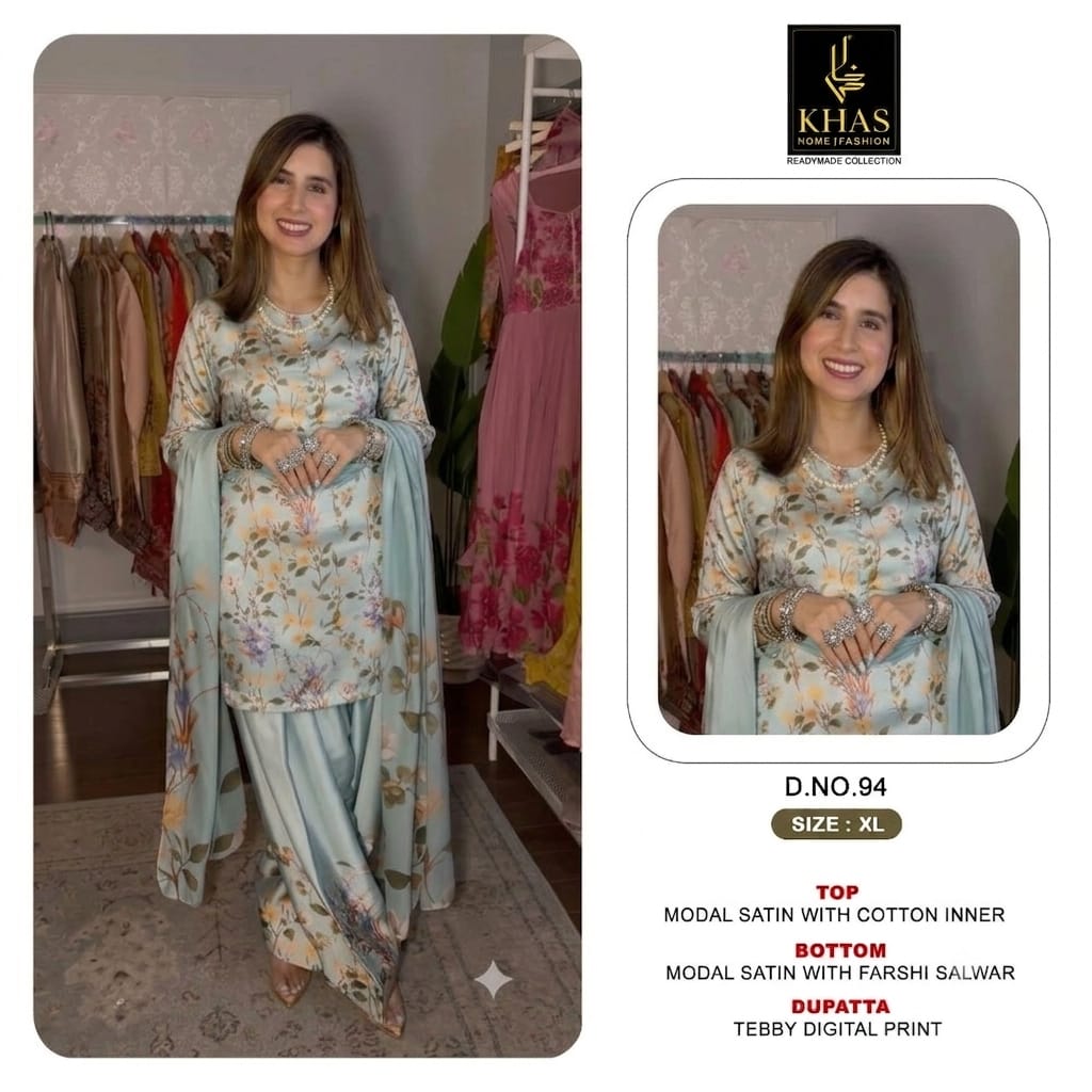 Design 91 To 96 Khas Satin Pakistani Readymade Suits Wholesale