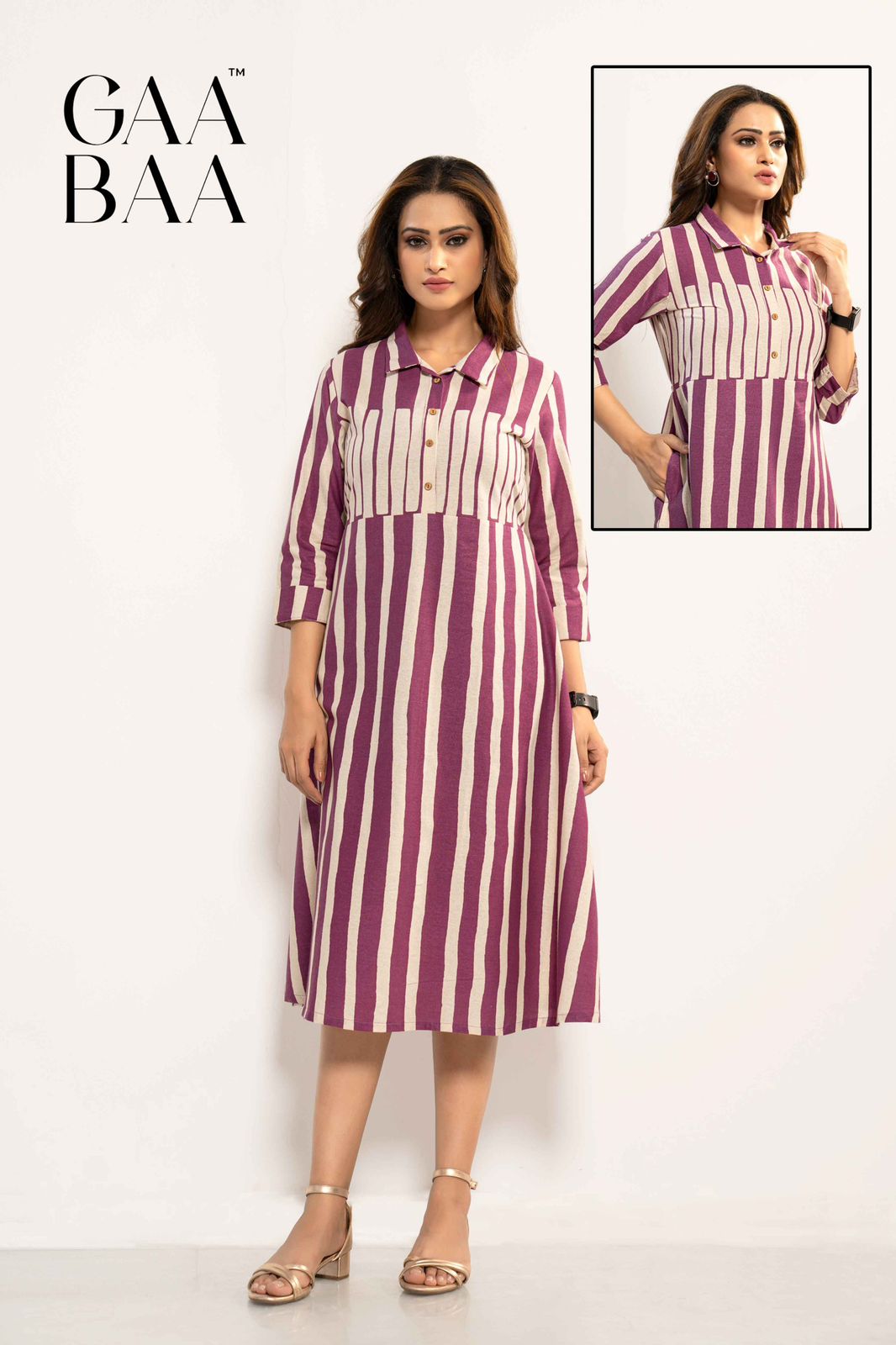 Design 920 Gaabaa Cotton Midi Dress Wholesale Price