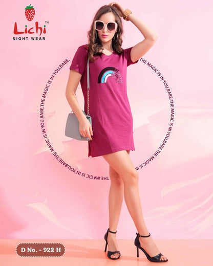 Design 922 Lichi Cotton Women Long Tshirt Supplier Ahmedabad