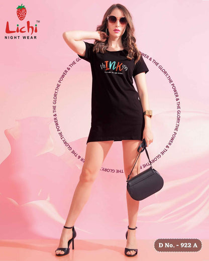 Design 922 Lichi Cotton Women Long Tshirt Supplier Ahmedabad