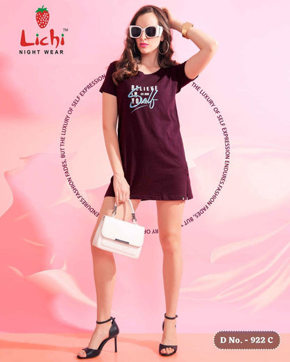 Design 922 Lichi Cotton Women Long Tshirt Supplier Ahmedabad