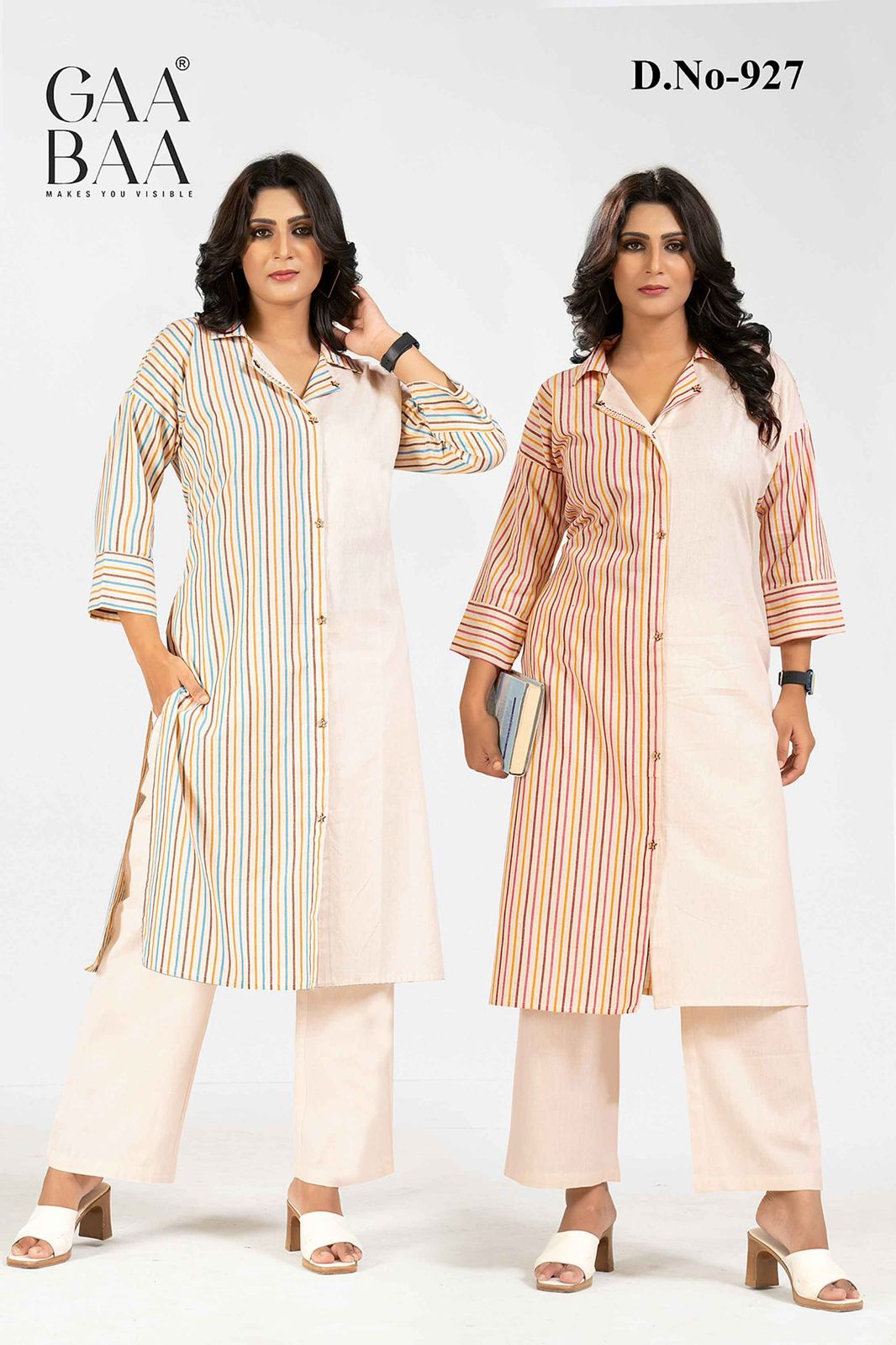 Design 927 Gaabaa Handloom Kurti Pant Set Exporter