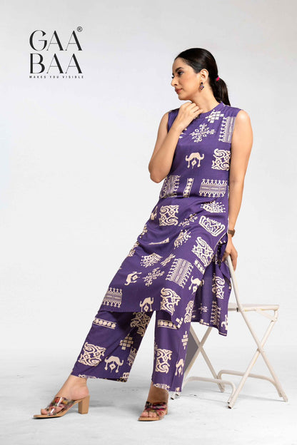 Design 931 Gaabaa Reyon Kurti Plazzo Set Wholesaler