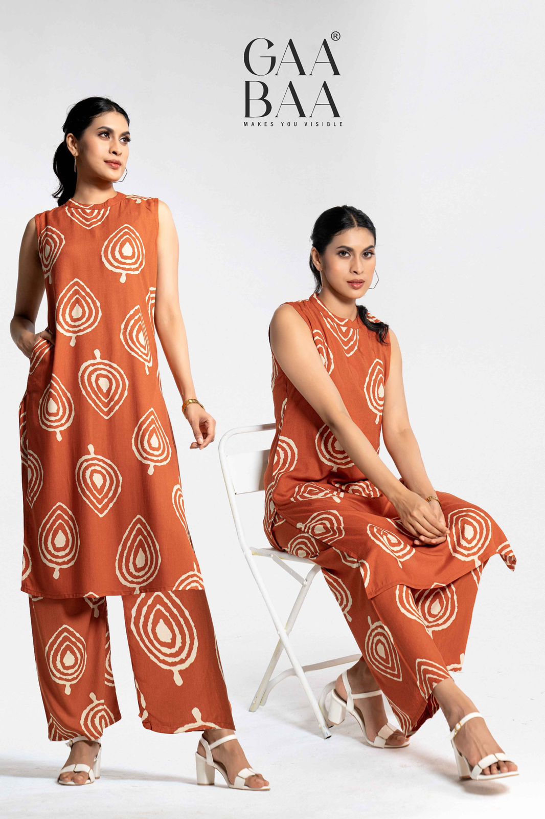 Design 931 Gaabaa Reyon Kurti Plazzo Set Wholesaler
