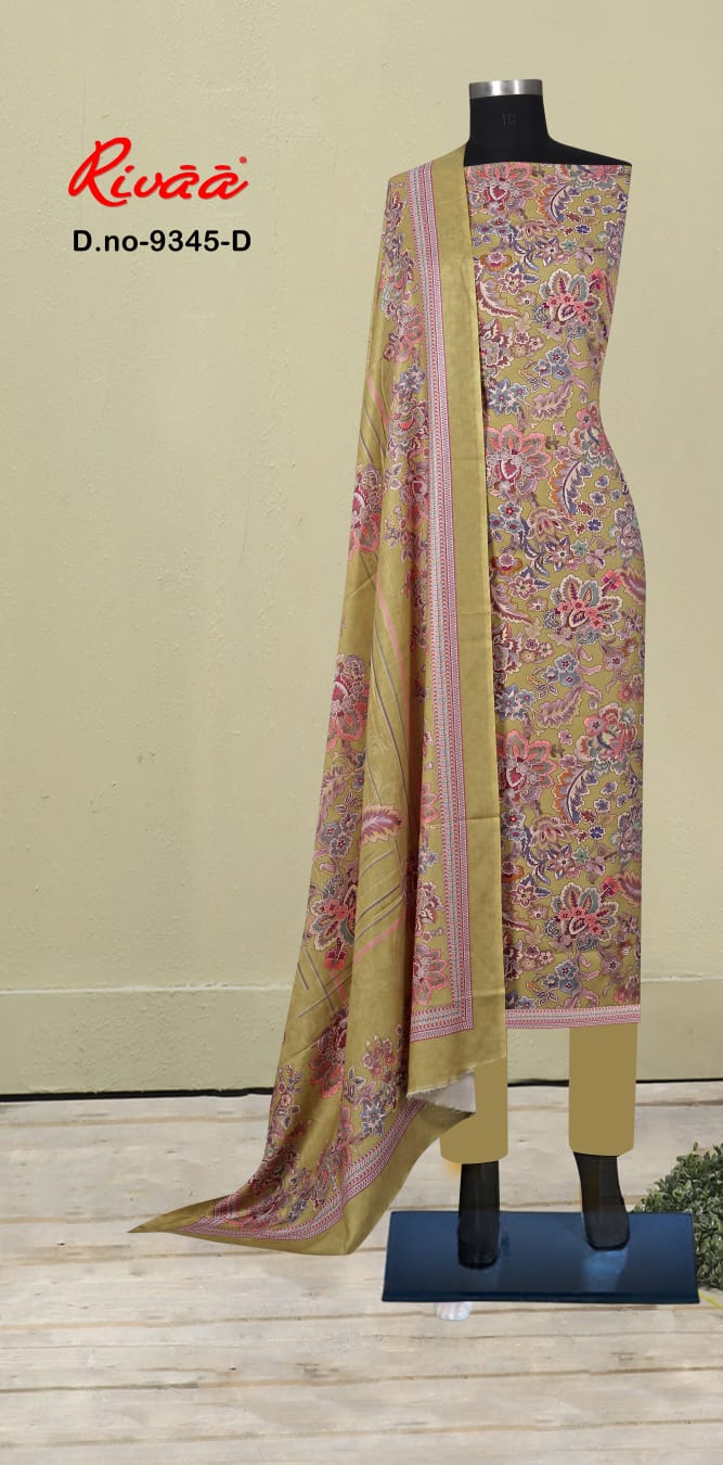 Design 9345 Rivaa Pashmina Suits Wholesaler Ahmedabad