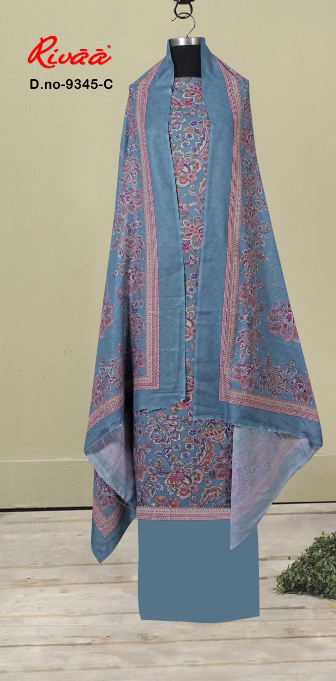 Design 9345 Rivaa Pashmina Suits Wholesaler Ahmedabad
