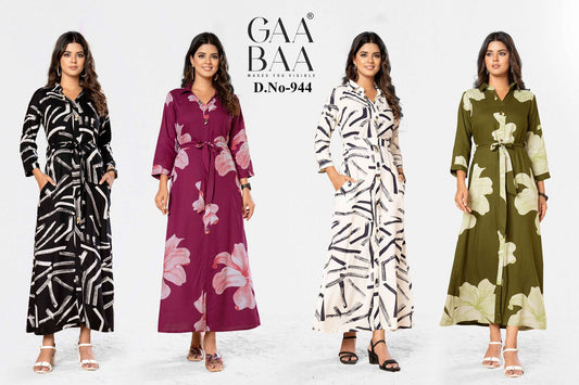 Design 944 Gaabaa Reyon One Piece Dress Supplier India