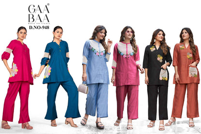 design 948 gaabaa vatican co ord set wholesaler india