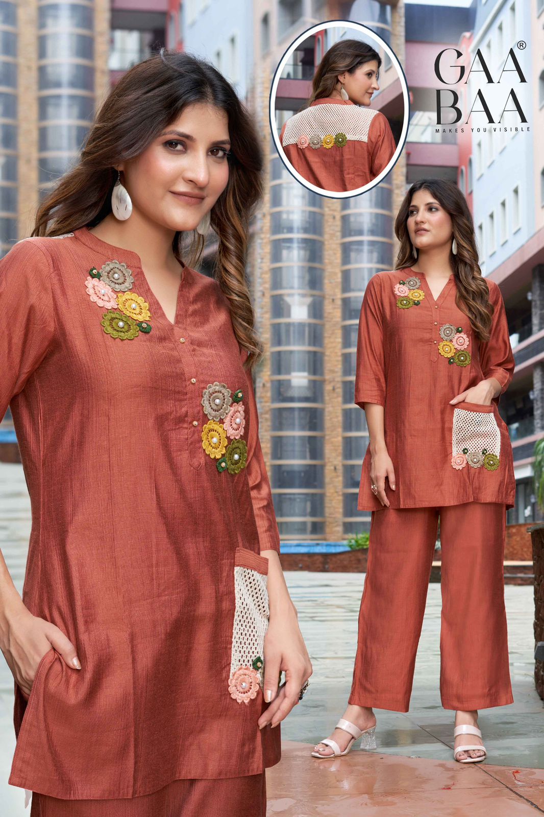 design 948 gaabaa vatican co ord set wholesaler india