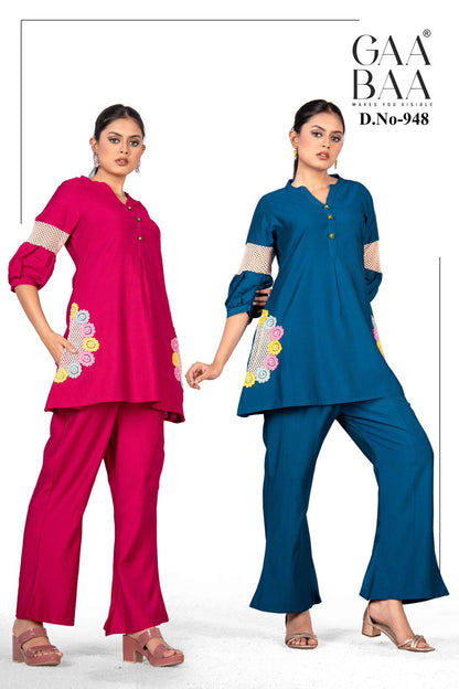 design 948 gaabaa vatican co ord set wholesaler india
