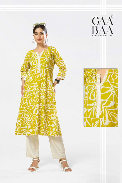Design 950 Gaabaa Cotton Kurti Pant Set Supplier