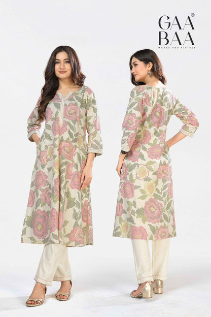 Design 950 Gaabaa Cotton Kurti Pant Set Supplier