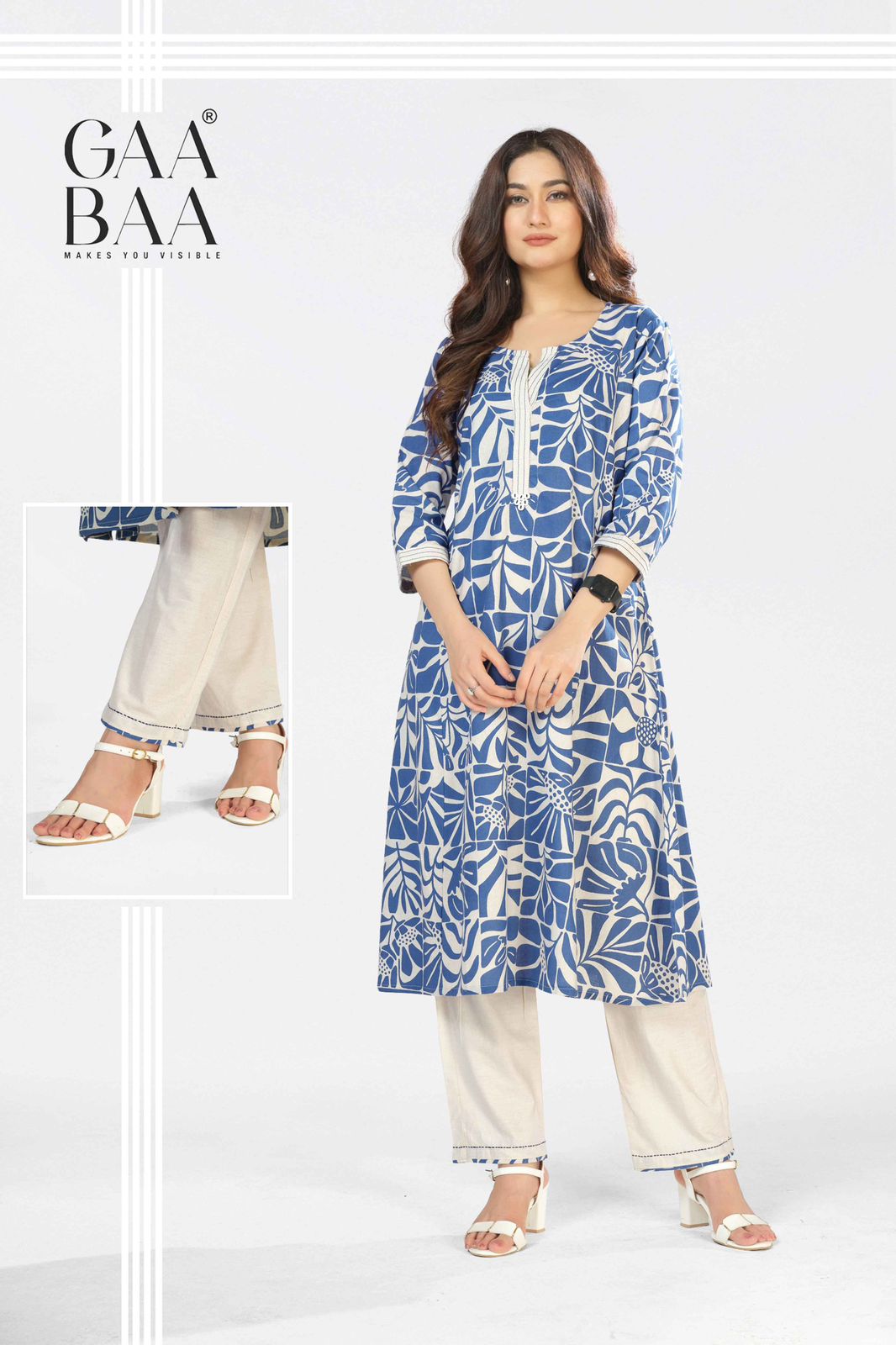 Design 950 Gaabaa Cotton Kurti Pant Set Supplier