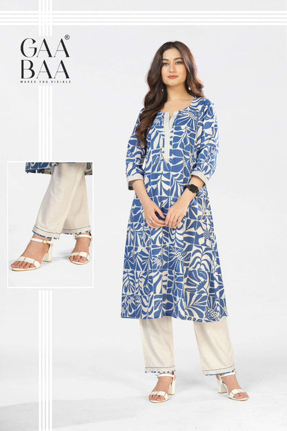 Design 950 Gaabaa Cotton Kurti Pant Set Supplier